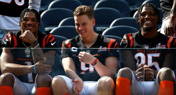 L-R J. Chase, J. Burrow, T. Higgins