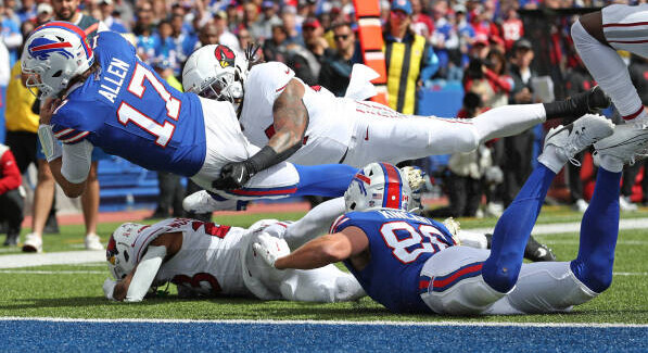 J. Allen diving into endzone v. Arizona 2024 week 1